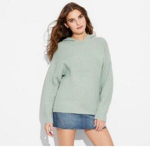 Wild Fable oversized ribbed hooded pullover sweater - size medium